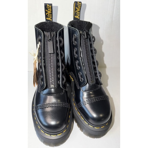 Dr Martens Shoes - Dr Martens Vegan Sinclair 5 Eye Zipped Tongue Platform In Black Size